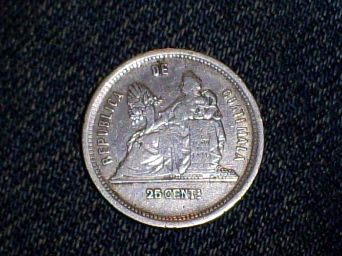 Guatemala, 25 centavos, 1881. 25cent10