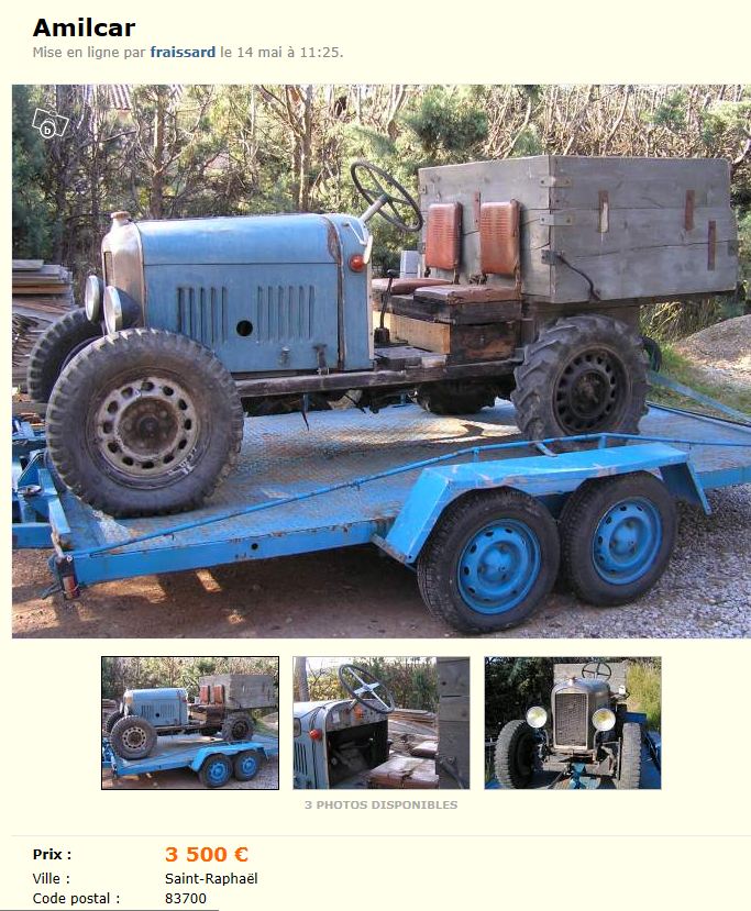 voiture  transformée en tracteur Amilca10