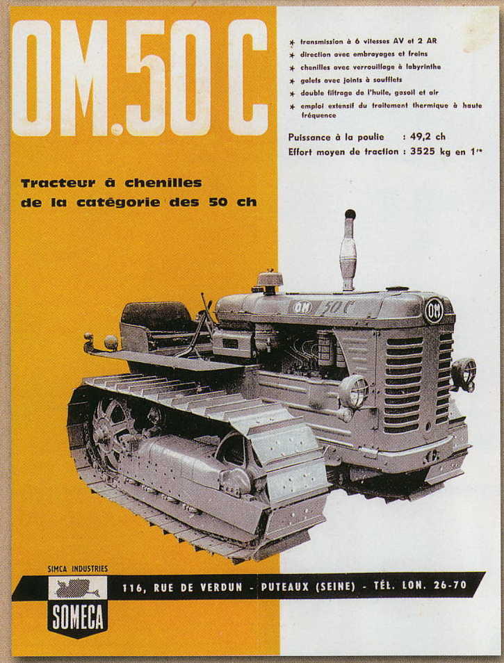 Tracteurs à chenilles FIAT et O.M. Om50c10