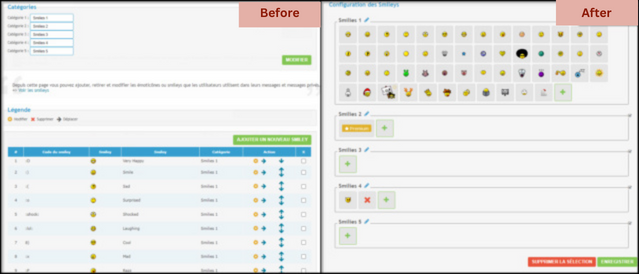The Smilies configuration totally redesigned : discover the update Before10