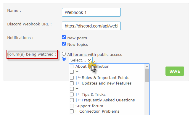 New : Get notifications from Forumotion forum on your Discord server  Webhoo10