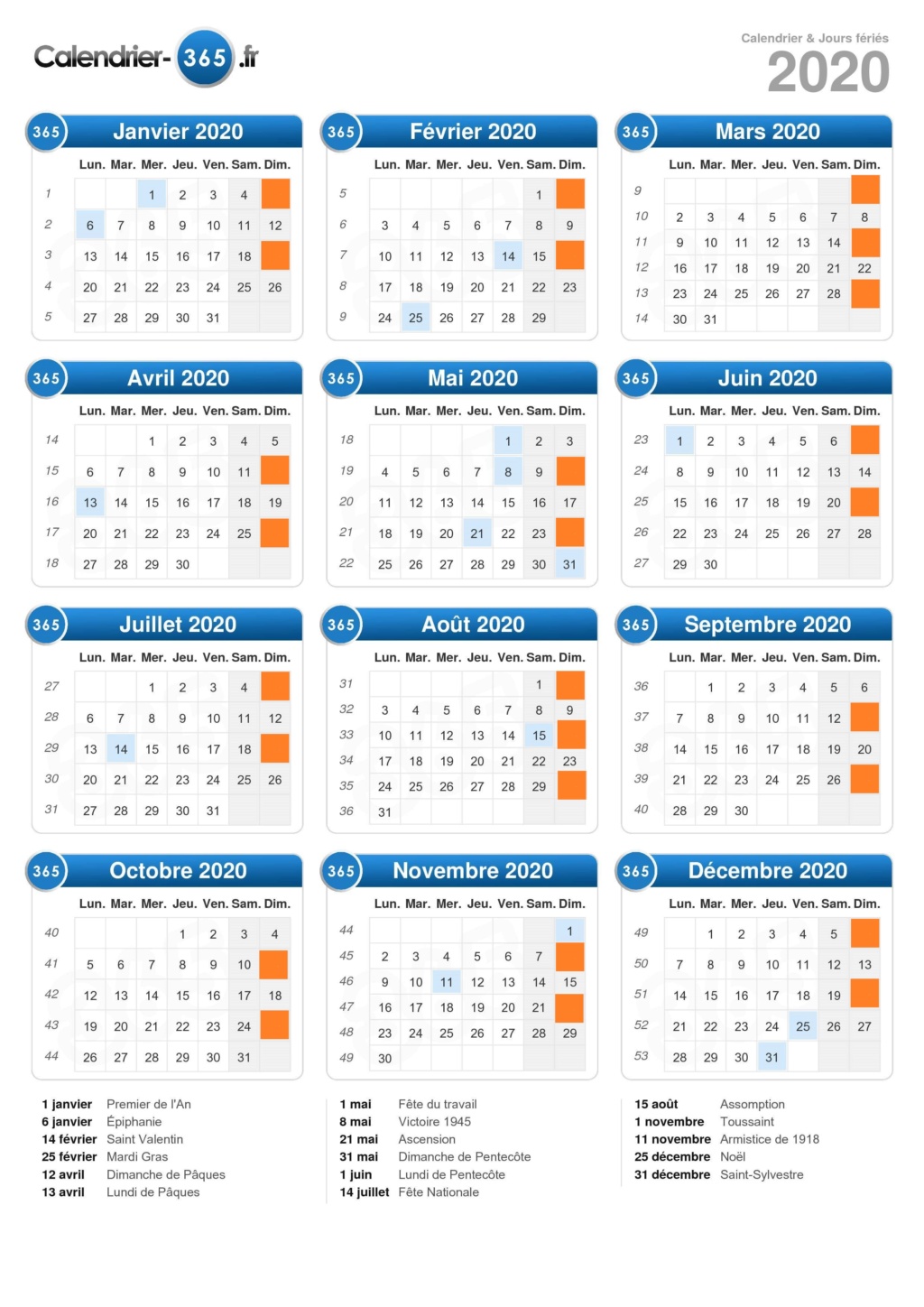  Calendrier des parties 2020 Calend11