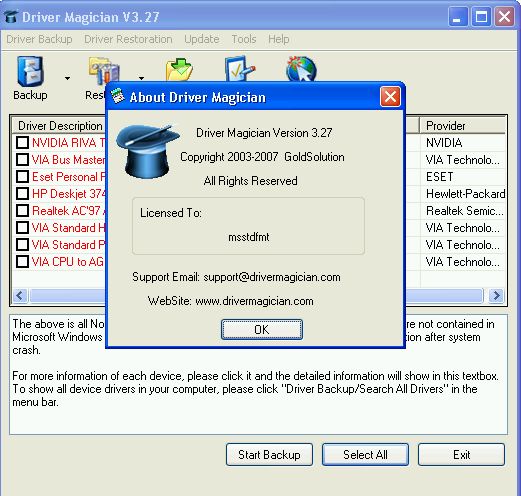 Driver Magician v3.27 About11