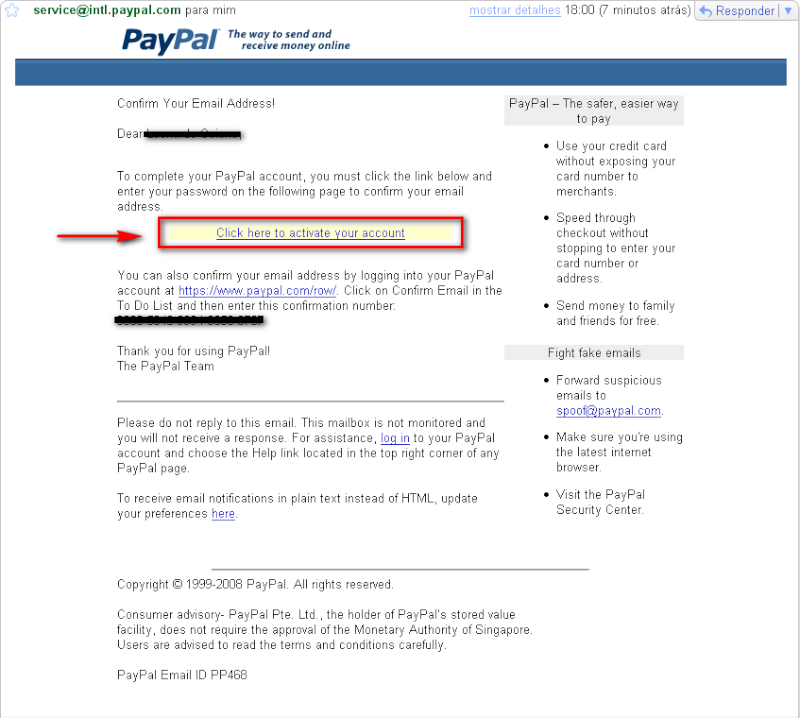 TUTORIAL - Como Criar Conta no PayPal 5_pass11