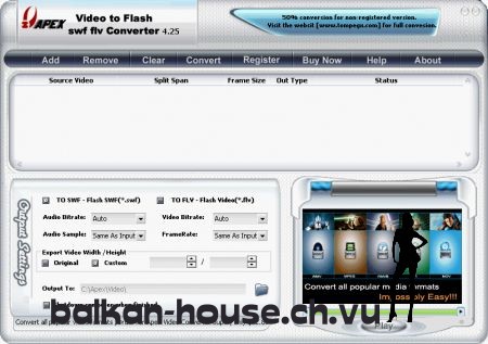 Apex Video to Flash SWF FLV Converter 2008v010