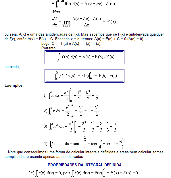 Cálculo da Integral definida 1010