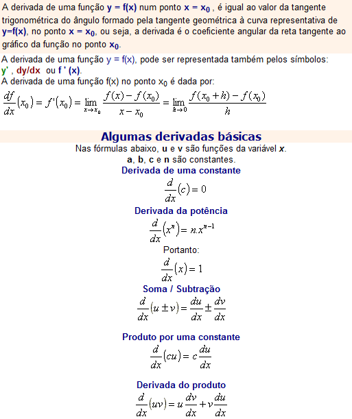 Introdução e derivadas básicas 510