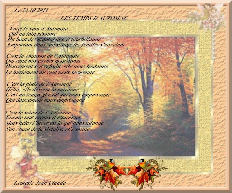 les temps d'automne poeme de jcl 09092613