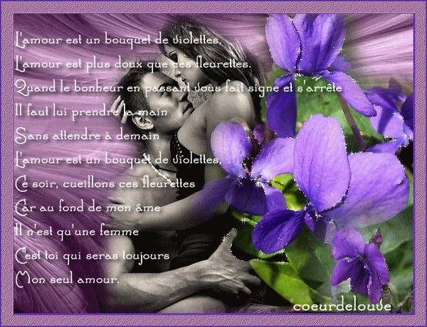  petit poème "l'amour est un bouquet de violettes" josiane 81671010