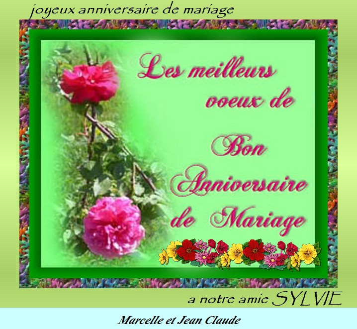 aujourd'hui c'est l'anniversaire de mariage de sylvie Mariag10