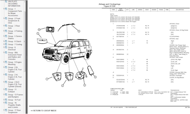 Jeep Patriot: сервисные мануалы, багрепорты, электронные руководства. Patrio13