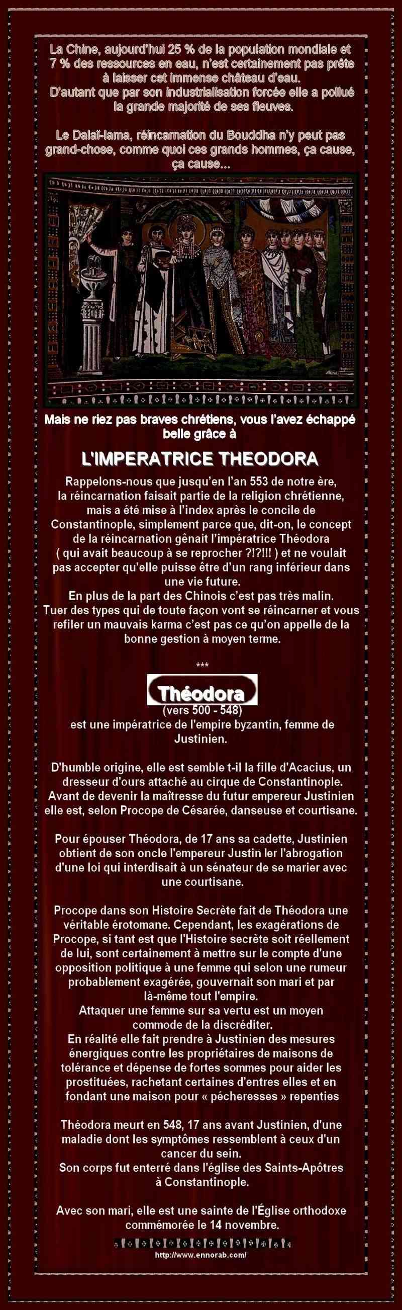 L'IMPERATRICE THEODORA ET LA REINCARNATION QUI FAISAIT PARTIE DE LA CHRETIENTE   044xa57