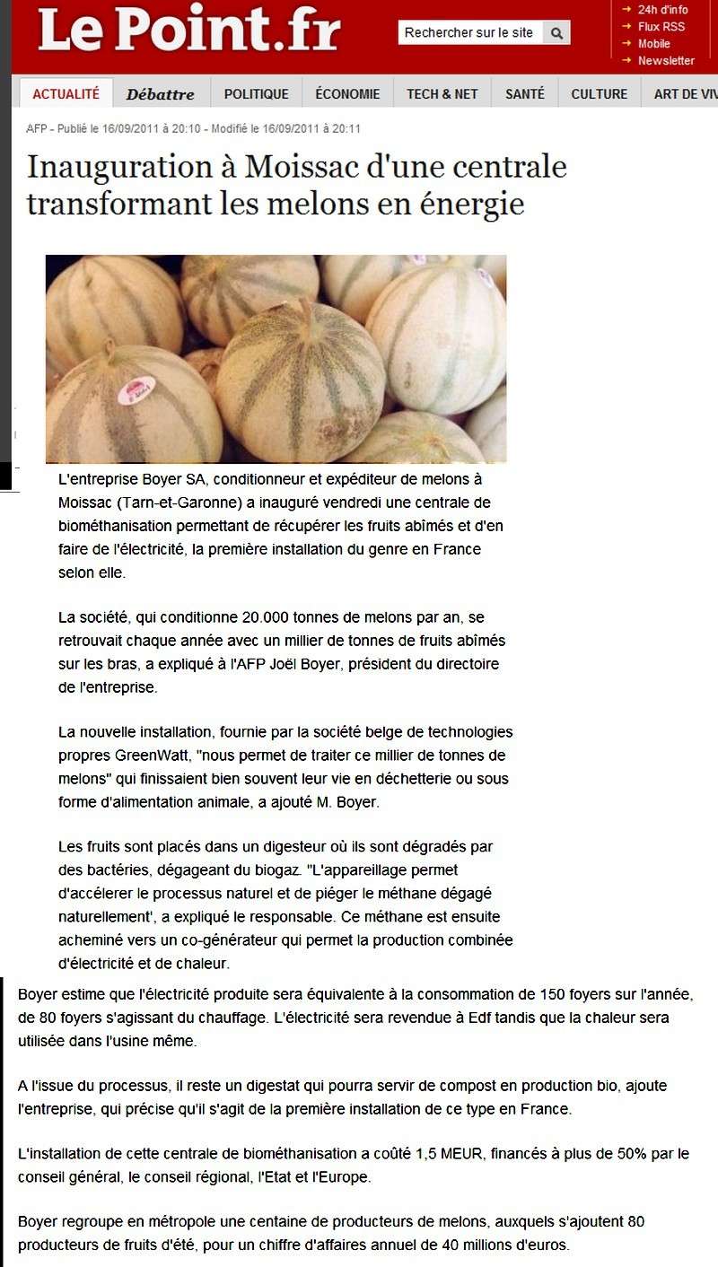 France - Moissac et le melon -  ce digesteur fonctionne comme un estomac  0hor939