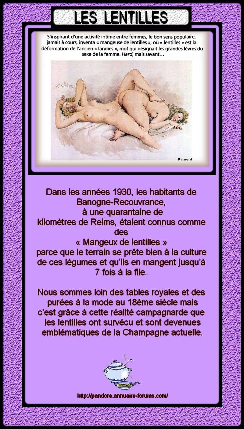 LENTILLES - GRANDES LEVRES DU SEXE FEMININ - 0hor947