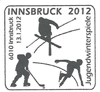 1 new stamp to be unveiled in Austria to celebrate the 1st Winter Youth Olympic Games, Innsbruck 2012 Cachet12