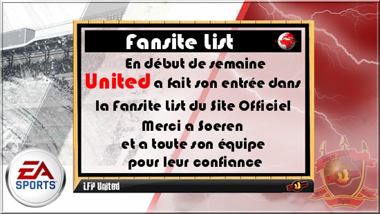 United sur la Fansite List du Site Officiel United10