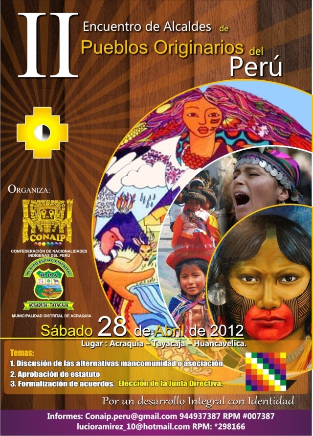 II Encuentro Nacional de Alcaldes Originarios del Perú Afiche16