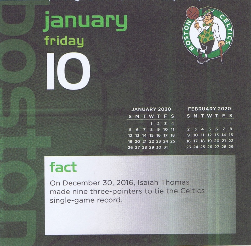 Boston Celtics 2020 Daily Sports Calendar 2020-018