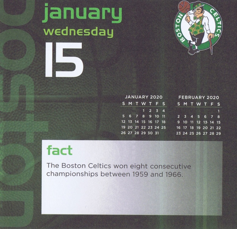 Boston Celtics 2020 Daily Sports Calendar - Page 2 2020-022