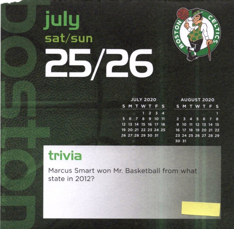 Boston Celtics 2020 Daily Sports Calendar - Page 24 Calen162