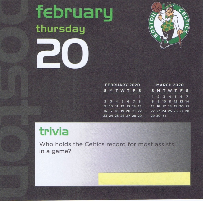 Boston Celtics 2020 Daily Sports Calendar - Page 6 Calend25