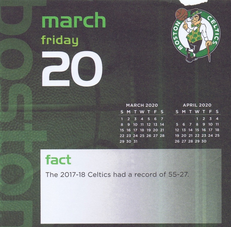 Boston Celtics 2020 Daily Sports Calendar - Page 9 Calend51