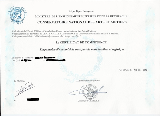 Certificat de compétence Certif11