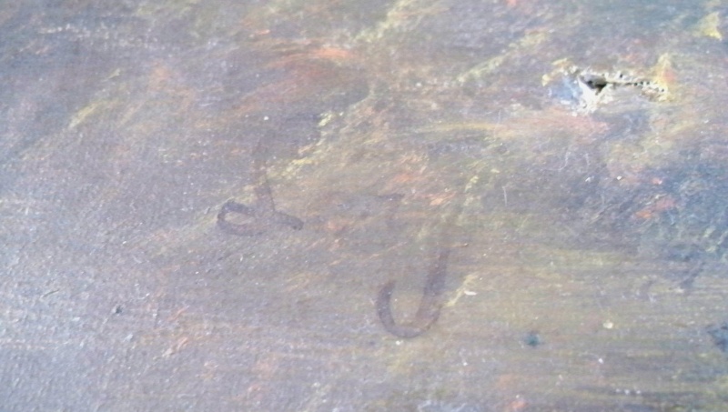 huile sur toile ancienne Barbizon à signature à identifier 100_7112