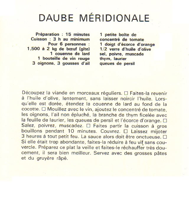 Recette de la Daube méridionale de la part de Josiane Daube_11