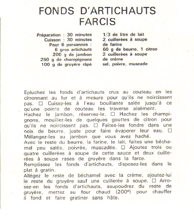 Recette des fonds d'artichauts farcis de la part de Josiane Fonds_11