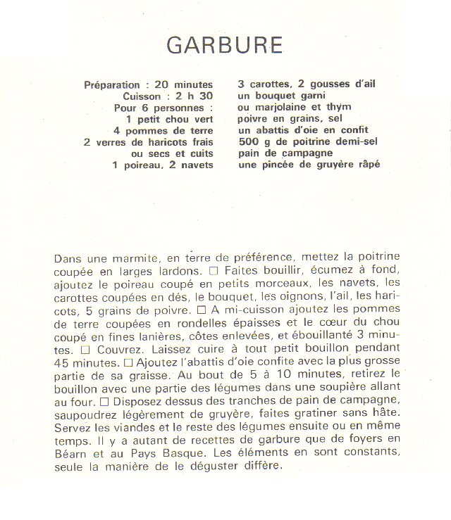 Recette de la GARBURE de la part de Josiane Garbur11