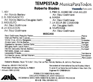 Roberto Blades / Tempestad  [1986] Lp18