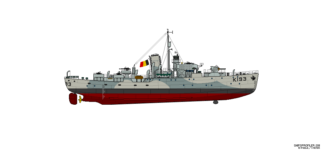 PROFILS (10 pixels / Mètre) Corvette HMS Buttercup K193 K1931915