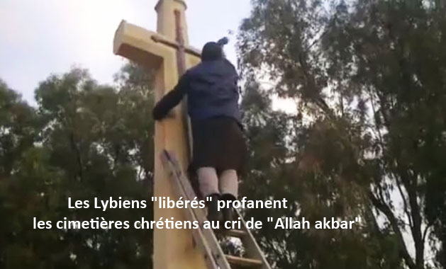 Des Libyens libérés de prison profanent des cimetières catholiques au cri de Allah akbar Lybien10