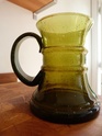 Green hooped bubble glass tankard - Scandi? Tankar10
