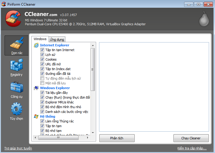 CCleaner 3.07.1457 - Phần mềm dọn dẹp rác máy tính hàng đầu Cclean10