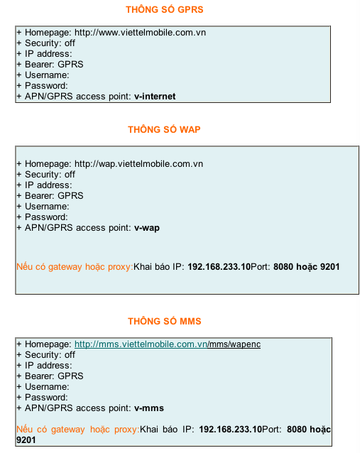 Cách cài GPRS miễn phí cho các mạng: Vinafone, Mobifone và Viettel Wap-gp10