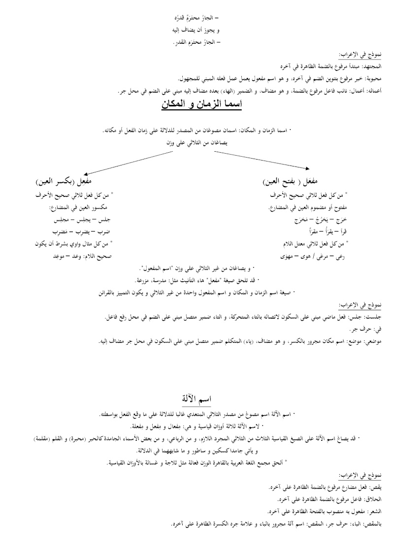 الموجز لقواعد اللغة العربية  وهو خاص بالسنة الثالثة (الدورة الأولى) Oayoao11