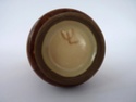 Brown glazed vase with trident shaped mark - Latvian folk pottery  Brownv10