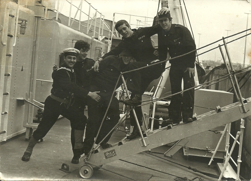 aan de gangway in 1977 Zeemac15