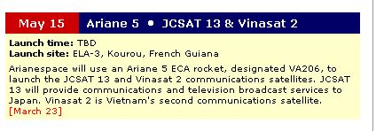 Ariane 5 ECA VA206(JCSAT 13 & Vinasat 2)15/05/2012 Datjcs10