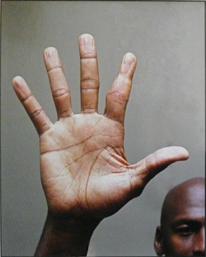 Michael 'Air' Jordan: hands of a basketball superstar!