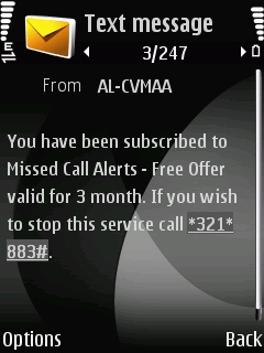 AIRTEL: FREE MISS CALL ALERT FOR 3 MONTHS Scr00018