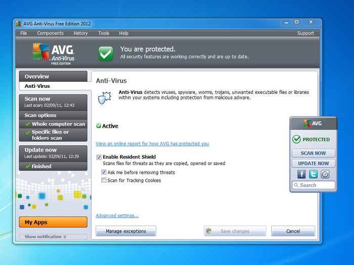Antivirus software Avg-an11