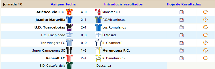 10ª JORNADA SUPERLIGA - HAZ TUS PRONOSTICOS J1010