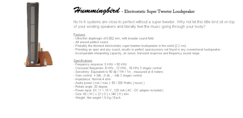 Electrostatic Super Tweeter Humming Bird (Sold) Hummin11