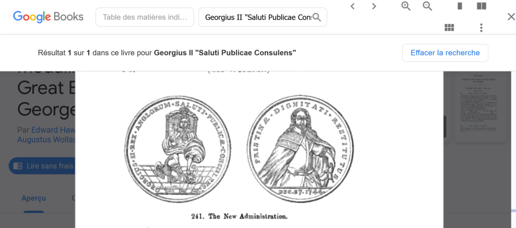 Médaille - rare - Georgius ll Rex Anglorum Saluti Publicae Consulens 1744 Screen18