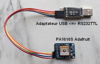 GNSS monitor pour module Adafruit PA1616S  Pa161611