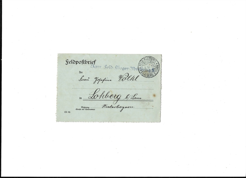 Correspondance Fliegerabteilung - 1915-1918 Manusc25