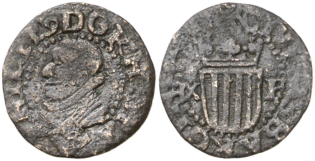 1/3 Trentí (1618) Barcelona. Felipe III. Cobre. MBC. Ex Colección Crusafont 1618_f10